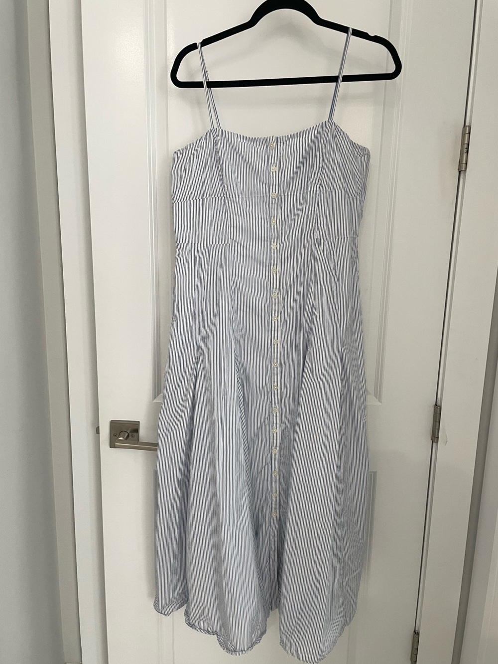 J.Crew Button-down cotton poplin midi dress in stripe Luxury Coastal Resort - Picture 3 of 12
